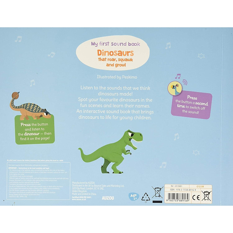 My First Sound Book: Dinosaurs That Roar, Squawk And Growl - Ảnh 5
