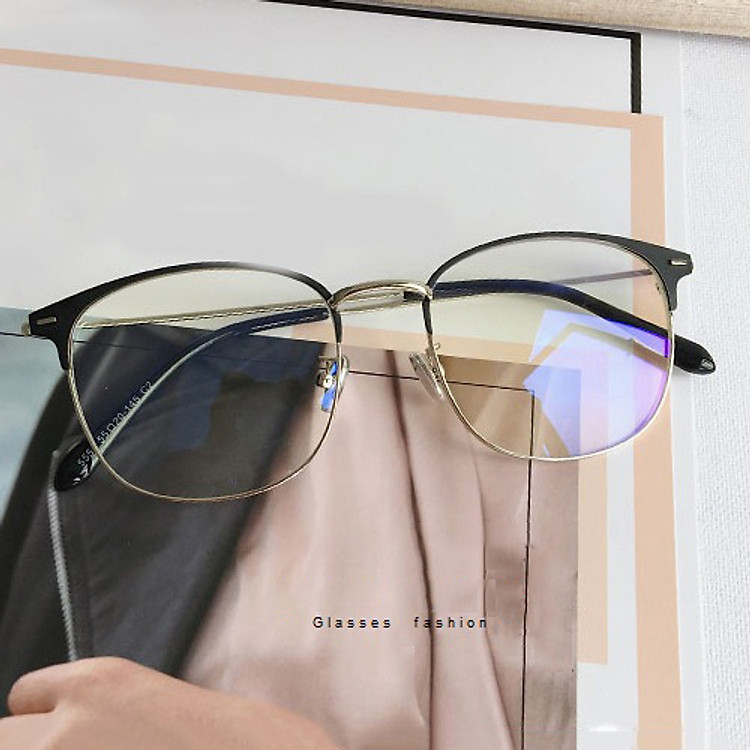 Kính Giả Cận, Gọng Kính Cận Nam Nữ Mắt To Đen Bạc Không Độ Hàn Quốc