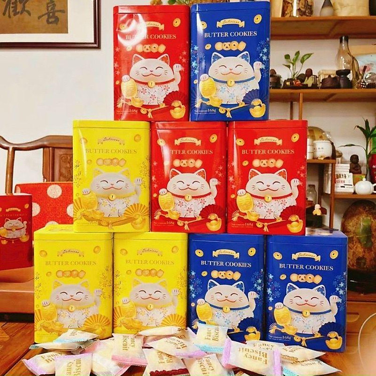 Bánh Quy Mèo Thần Tài Hộp Thiếc | Có Bán Sỉ||