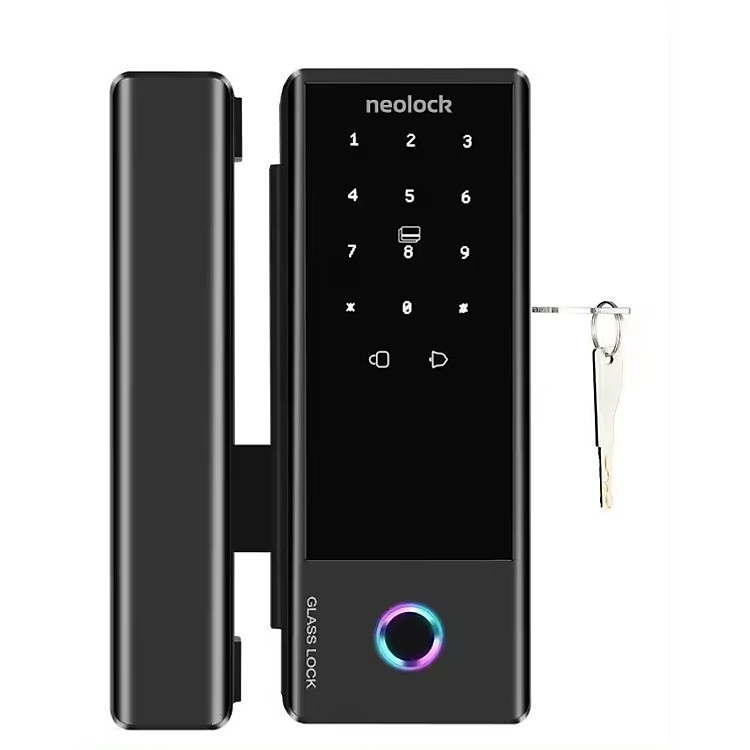 Khóa cửa kính thông minh quản lý qua app neolock không cần khoan NeoA6-B