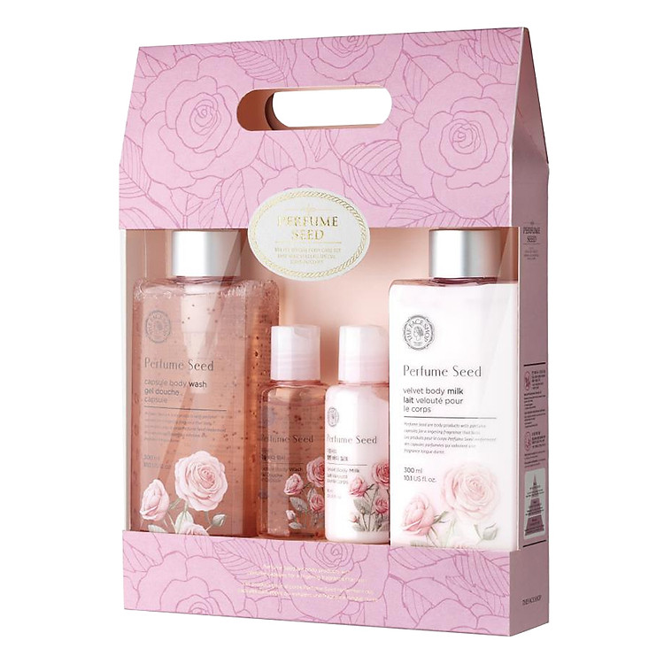 Bộ Sản Phẩm Sữa Tắm & Sữa Dưỡng Thể THEFACESHOP Perfume Seed Special Body Set (300mlx2, 60mlx2)