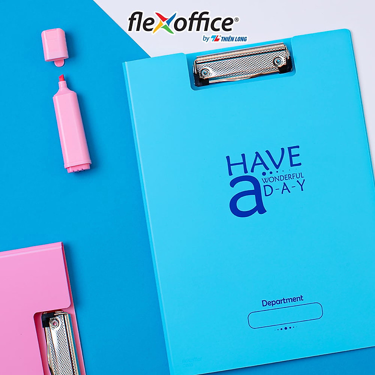 Bìa trình ký kép màu xanh nhựa PP Thiên Long Flexoffice FO-CB03 - Ảnh 2