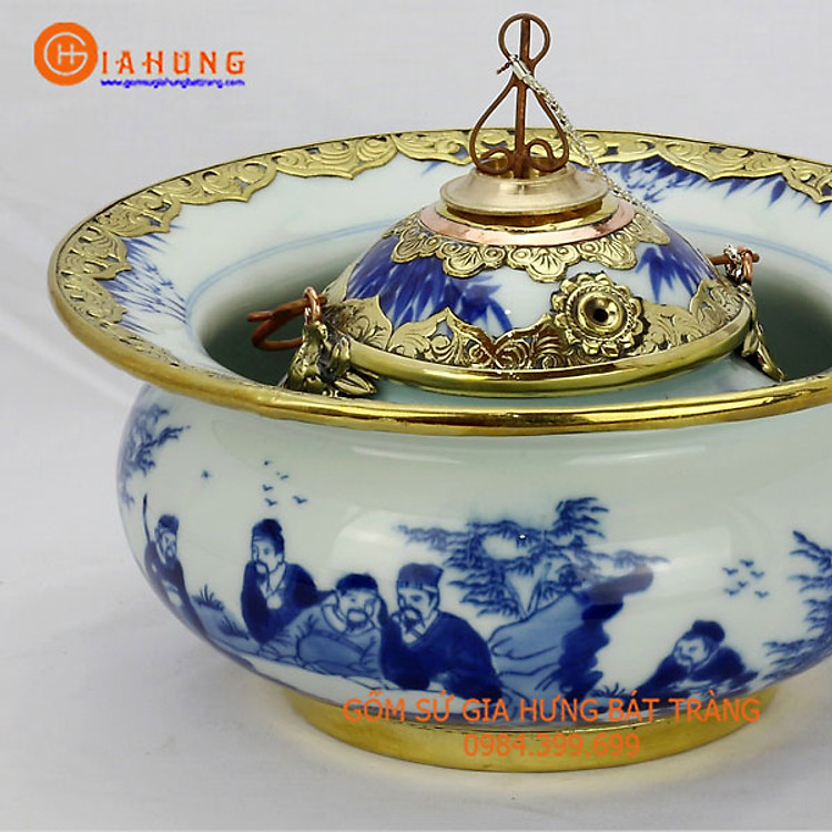 Bát Điếu Men Lam Bát Tràng