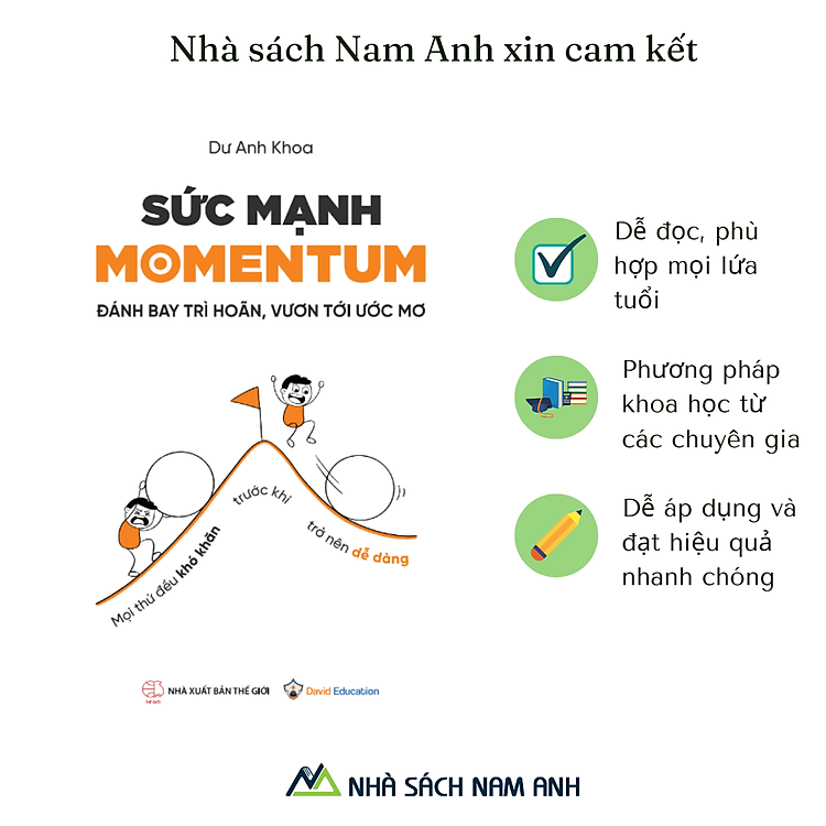 Sách - SỨC MẠNH MOMENTUM – Đánh bay trì hoãn, Vươn tới ước mơ - Tác giả: Dư Anh Khoa