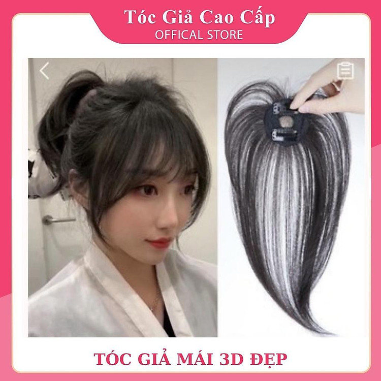 TÓC GIẢ MÁI 3D - LOẠI 2 kẹp dày đẹp- tóc sợi tơ