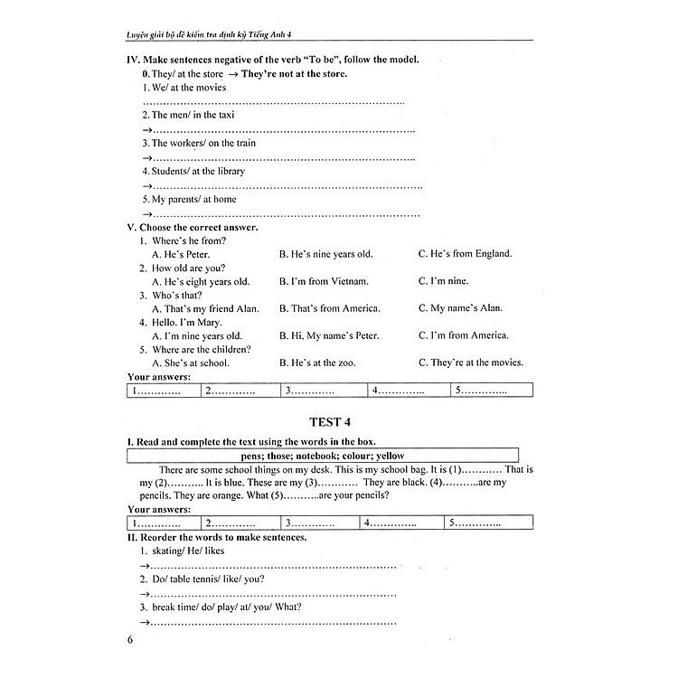 Luyện Giải Bộ Đề Kiểm Tra Định Kì Tiếng Anh 4 - Ảnh 3