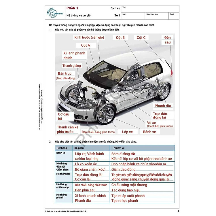 Kỹ Thuật Ô Tô Và Xe Máy Hiện Đại - Bài Tập Có Lời Giải (Tủ Sách Nhất Nghệ Tinh) - Ảnh 3