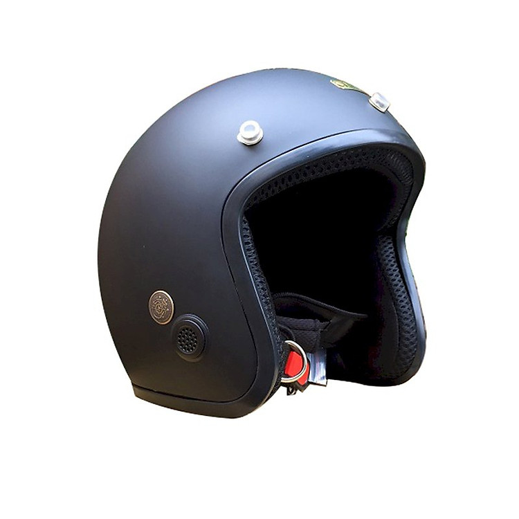 Mũ Bảo Hiểm 3/4 Napoli SH1 Đen Lót Đen FreeSize 55-58 cm - Bảo hành 12 tháng