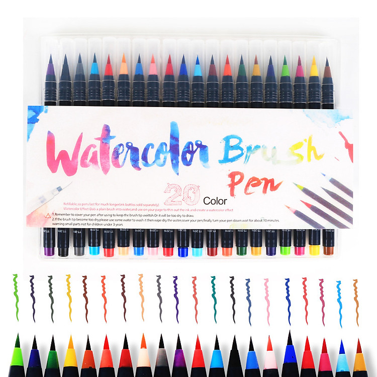 Bộ Bút Lông Màu Nước Water Color Brush Pen (20 chiếc) - Ảnh 3