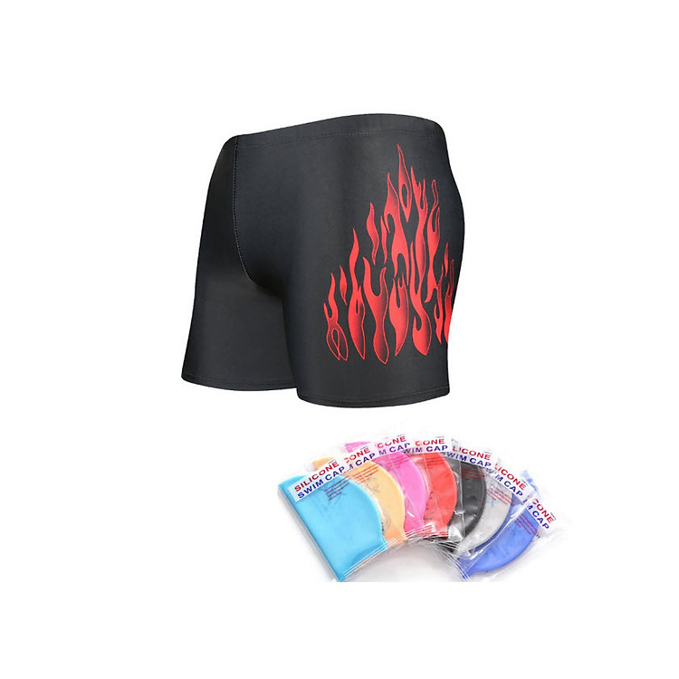 Quần bơi Nam body cao cấp Yesure Red Fire chất vải thun co giãn 4 chiều, dành cho vận động viên chuyên nghiệp và người có sở thích đi bơi - Tặng kèm nón bơi Silicon cao cấp ( màu ngẫu nhiên )
