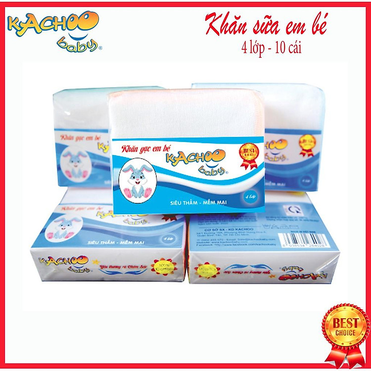 Mua tại Lazada: Khăn sữa KACHOOBABY 4 lớp cho bé Chính hãng, giá tốt