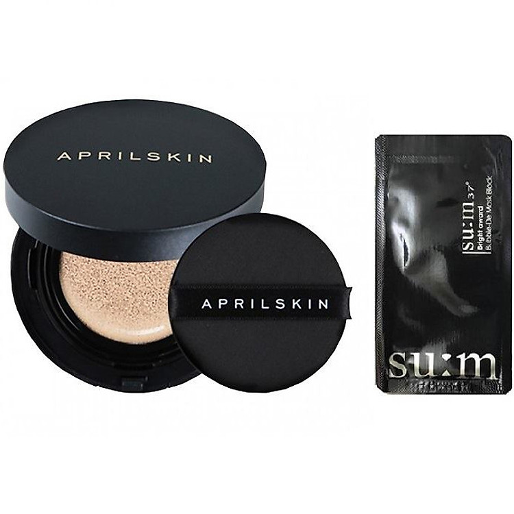 Phấn nước April Skin Magic Snow Cushion SPF50+/PA+++ 15g + 1 mặt nạ sum