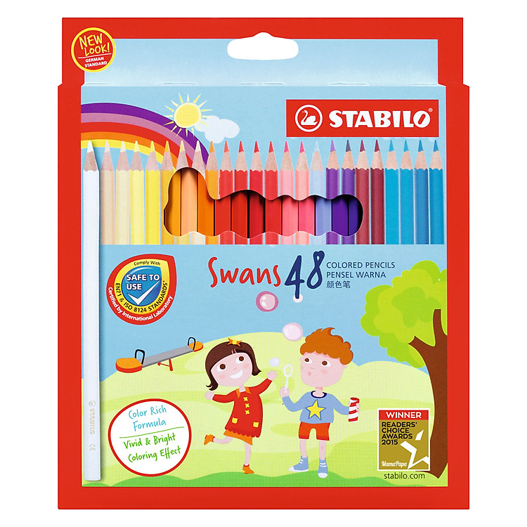 Bộ bút chì màu Swans 48 màu (hộp 48 màu)