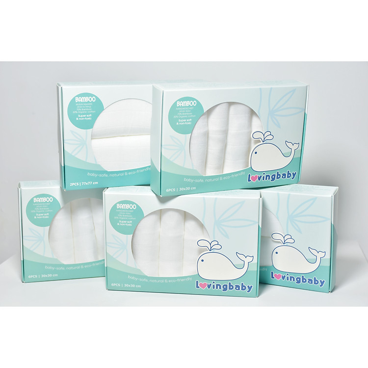 Khăn sữa sợi tre & khăn đa năng cho bé - Siêu thấm hút - Mềm mịn - An toàn cho da bé - Kích thước 77x77cm và 30x30cm.