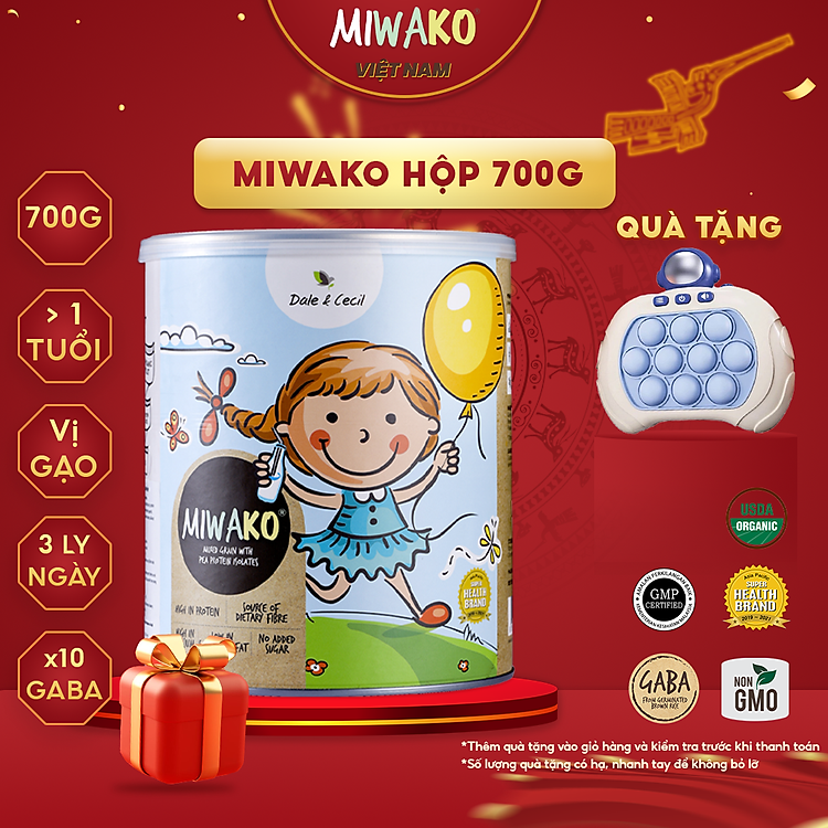 Sữa Hữu Cơ Miwako 700g Vị Gạo Đảm bảo Tiết kiệm