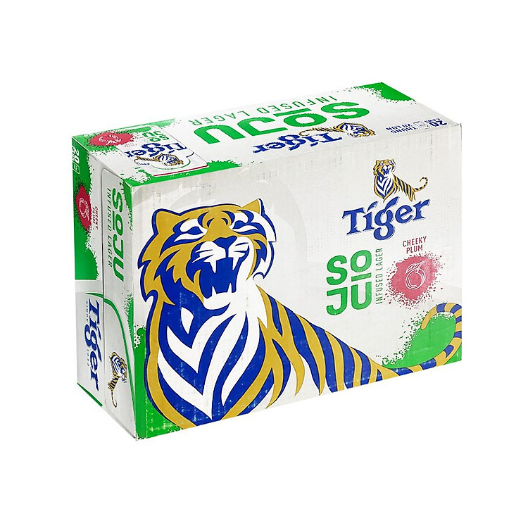 Thùng 20 lon Bia Tiger Soju Cheeky Plum vị mận 330ml