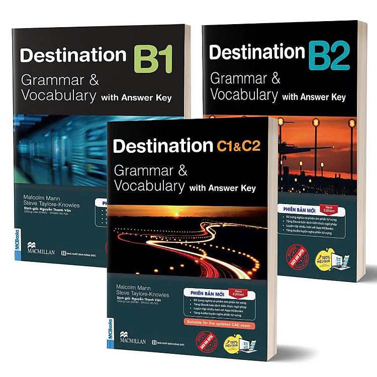(Combo 3 cuốn) (Phiên bản mới, Tặng Eboook, Audio) DESTINATION B1 + B2 + C1&C2 – Grammar & Vocabulary with Answer Key On MCBooks App – Malcolm Mann, Steve Taylore – Nguyễn Thanh Vân dịch – Bizbooks