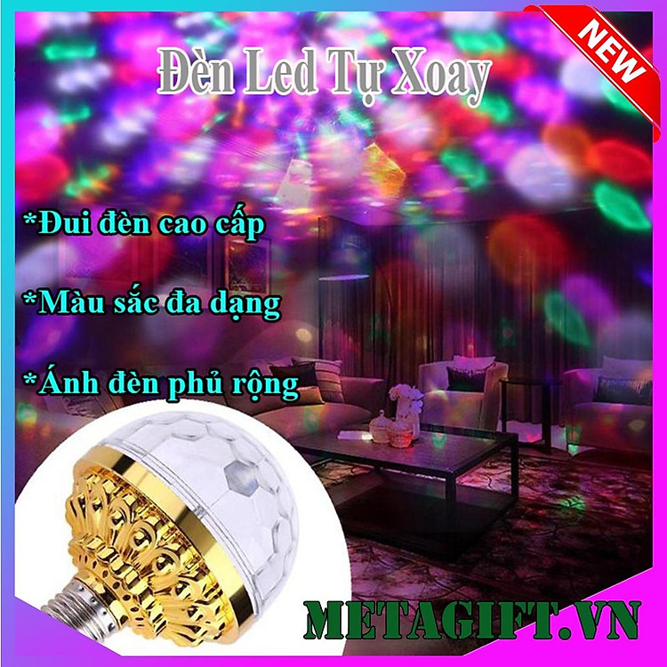 Đèn bay phòng theo nhạc, đèn led chớp nhấp nháy theo nhạc vũ trường quẩy bar sân khấu cầu xoay 7 màu