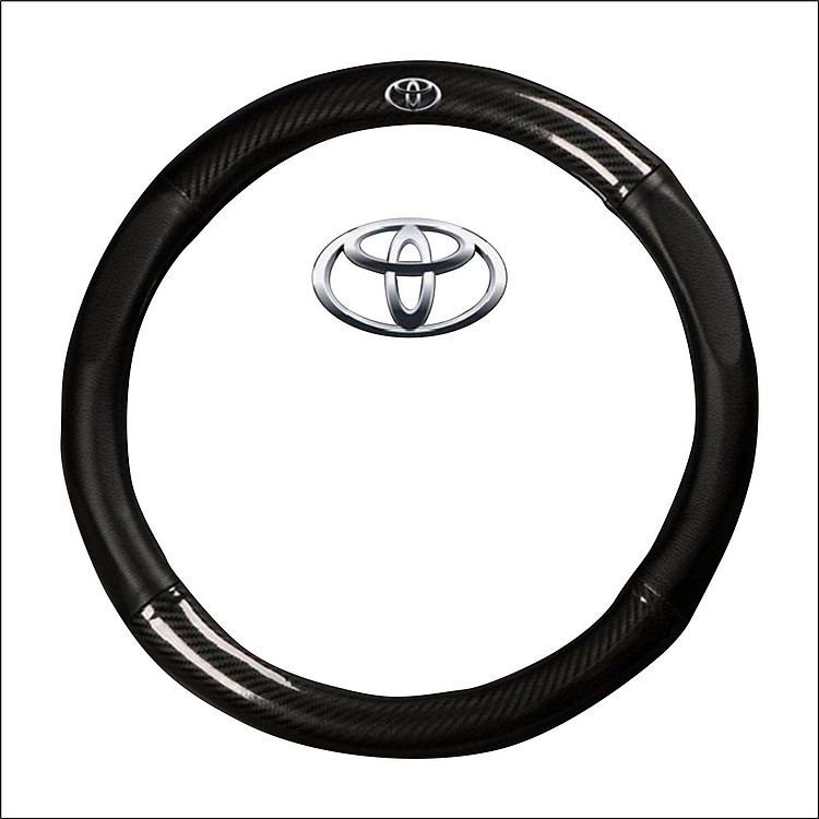 Bọc vô lăng tay lái ô tô da vân Carbon 4S logo TOYOTA cao cấp