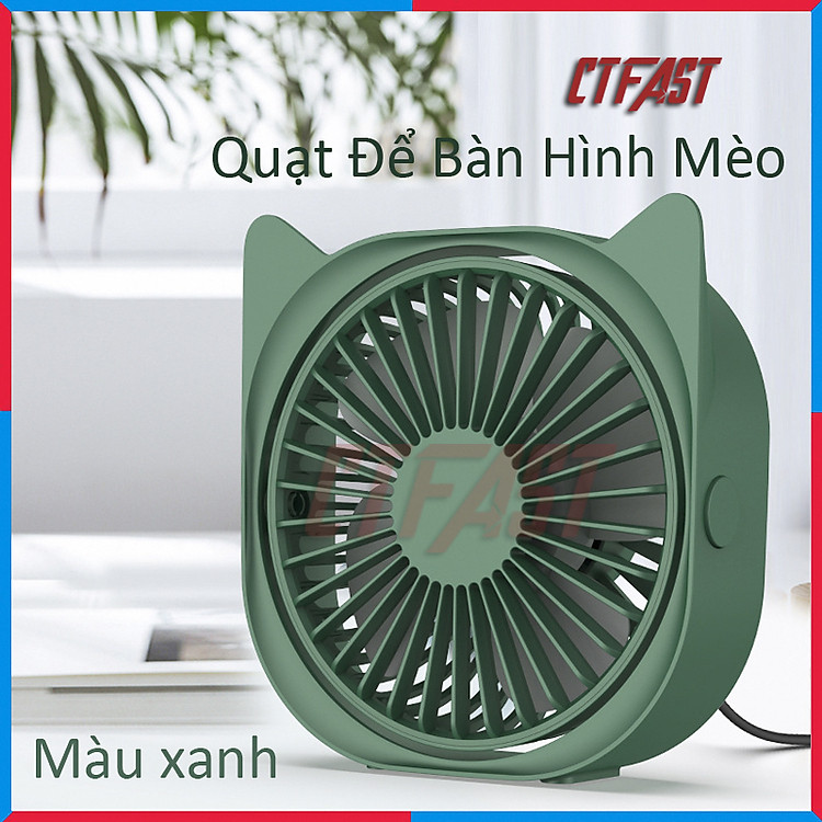 Quạt mini để bàn, quạt USB tích điện cầm tay CTFAST - M109 : Thiết kế thông minh 3 tốc độ làm mát, chất liệu cao cấp bền bỉ, điều chỉnh 360 độ, không gây ồn, pin sạc 1200mah, dễ dàng mang theo sử dụng - hàng chính hãng