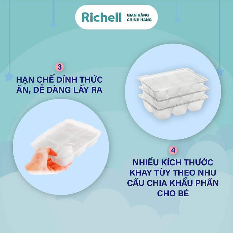 Bộ khay trữ đông thức ăn Richell Chính hãng Ưu đãi - Hình ảnh 5