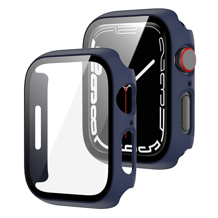 Ốp Case PC Mặt Kính Cường Lực cho Apple Watch Series 8 / Apple Watch Series 9 Size 41mm/45mm - Hàng Chính Hãng