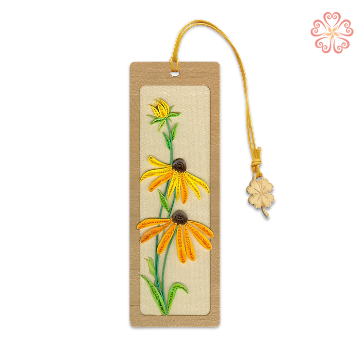 Bookmark Giấy Xoắn Nghệ Thuật - Hoa Cúc Mắt Nâu - Black-Eyed Susan - Flower - Việt Net - VN6BM412150NN