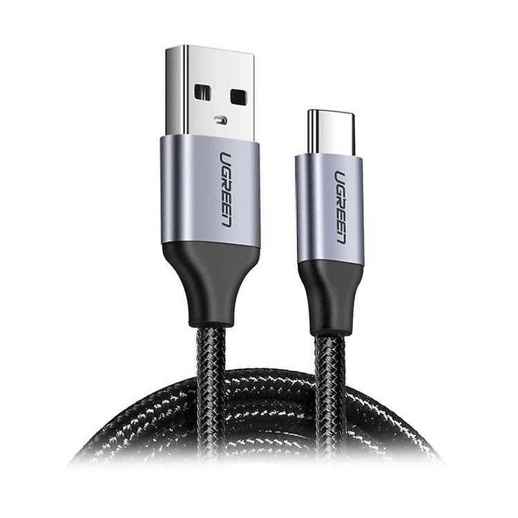 Cáp USB-A sang Type C cao cấp 0.5M màu Xám Ugreen UC60125US288 Hàng chính hãng