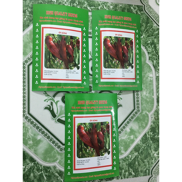 03 Gói Hạt Giống Ớt Sừng Bò