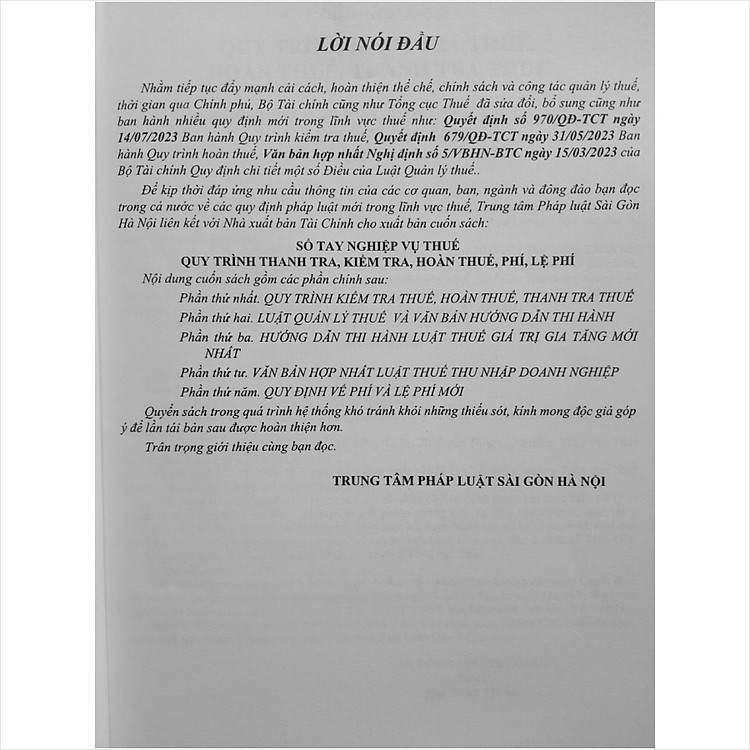 Sổ Tay Nghiệp Vụ Thuế – Quy Trình Thanh Tra, Kiểm Tra, Hoàn Thuế, Phí, Lệ Phí - Ảnh 2