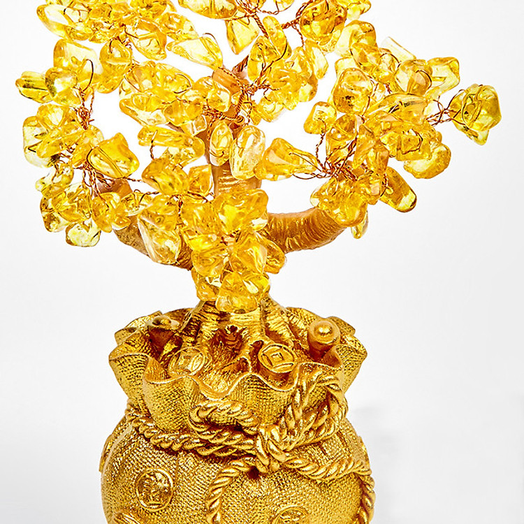 Cây Tài Lộc Kết Đá Thạch Anh Vàng