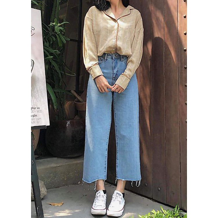 Quần jean ống rộng thu đông