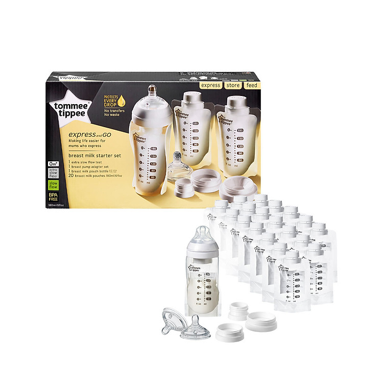 Bộ túi trữ và bình bú sữa tiện lợi Tommee Tippee - Express & Go