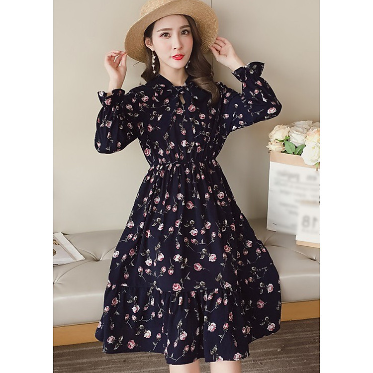 Đầm Hoa Thắt Nơ Xinh Dịu Dàng MFDN350R