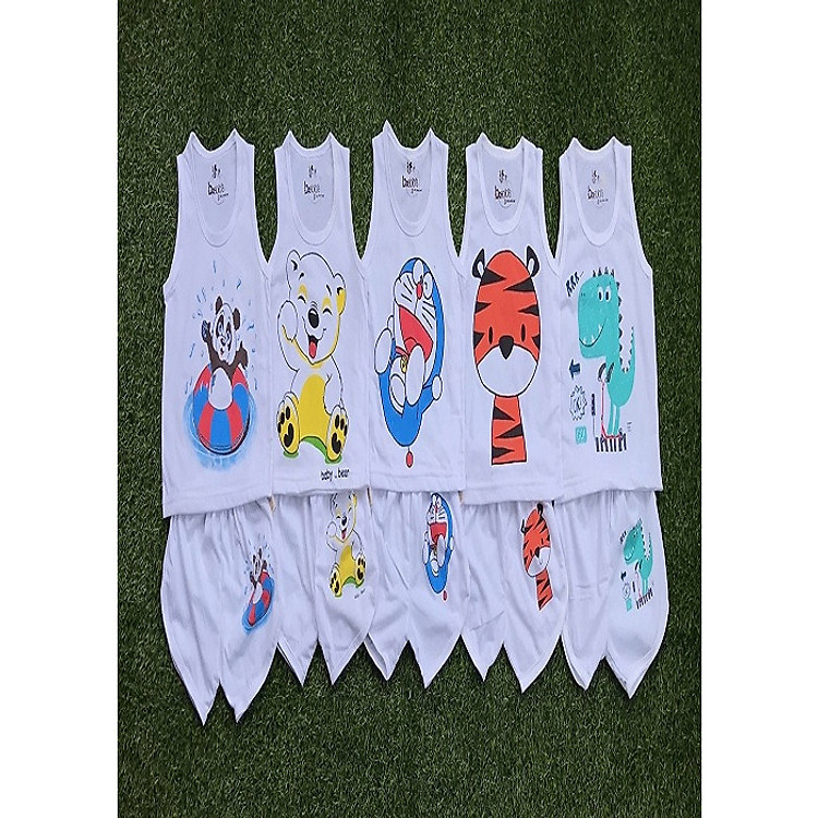 Combo 5 bộ thun ba lỗ dạng chip đùi cho bé cotton 2 chiều Mẫu 2