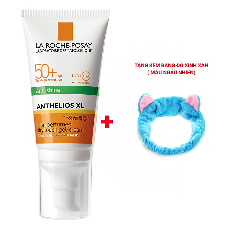 Kem Chống Nắng Không Màu Kiểm Soát Dầu La Roche-Posay Anthelios XL Dry Touch Gel-Cream SPF 50+ UVB & UVA (50ml) tặng kèm băng đô mèo xinh xắn