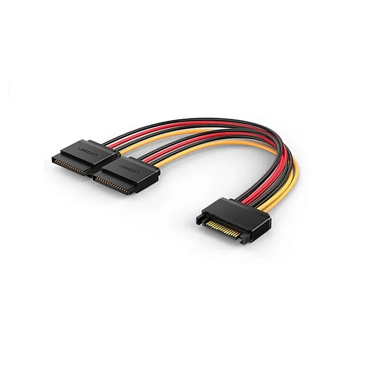 Cáp nguồn sata 15p đực ra 2 cái 20cm Ugreen 719OL50719PK Hàng chính hãng
