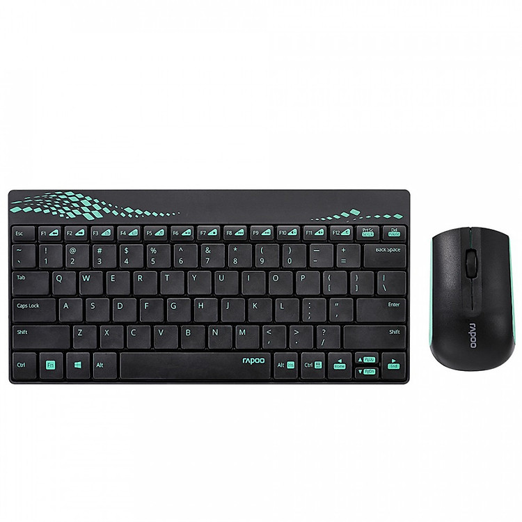 Bộ bàn phím chuột không dây Rapoo 8000 USB-Wireless - Hàng Chính Hãng