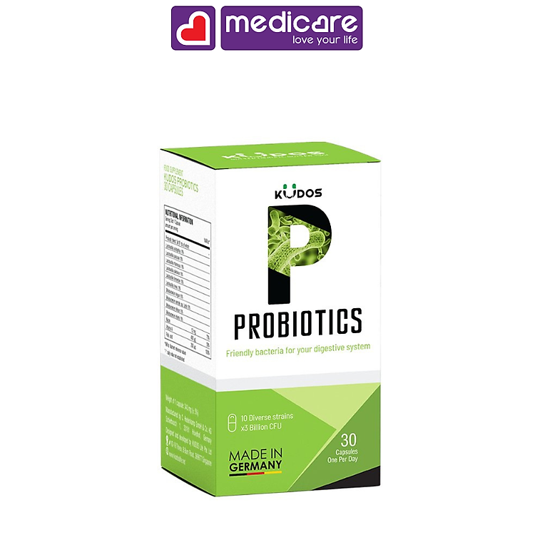 Viên Uống KUDOS Probiotics Bổ Sung Lợi Khuẩn Cho Đường Ruột Hộp 30 viên