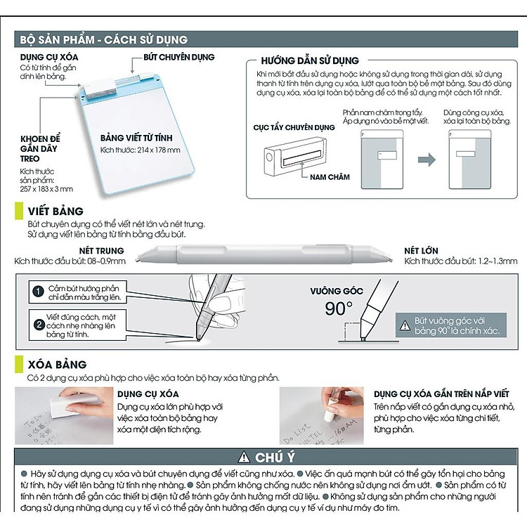 Bảng Trắng Từ Tính Cao Cấp PLUS - Size B5 - Ảnh 2