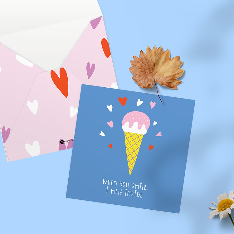 Thiệp tình yêu vuông 12×12 cm