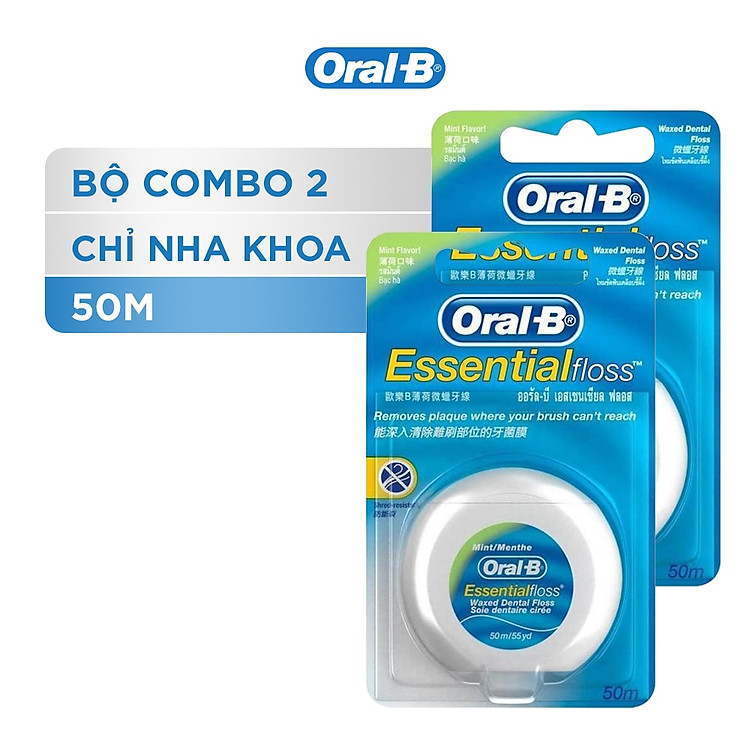 Combo 2 Chỉ Nha Khoa ORAL-B Essential Mint (Hộp 50m)