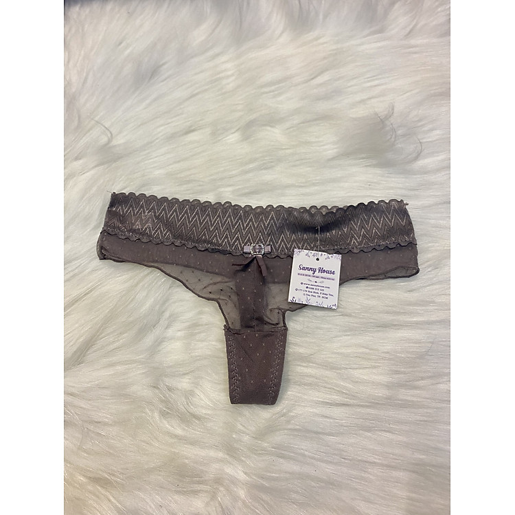 Quần Lọt Khe QV436 Lưới Đính Nơ Viền Ren - Dưới 80kg Nhiều Màu