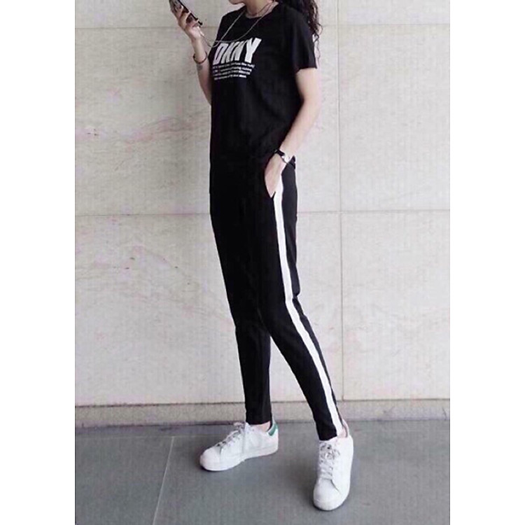 Quần nữ phối sọc trắng cá tính