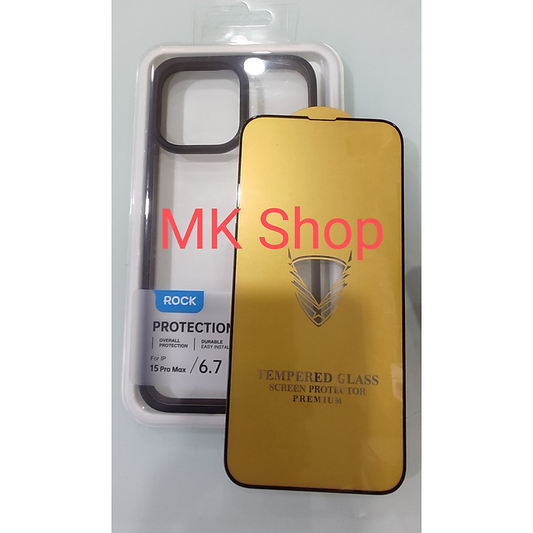 Combo Ốp Lưng hiệu Rock dành cho Iphone 15 Promax và cường lực full OG - Hàng Chính Hãng