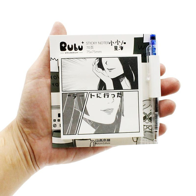 Giấy Note Hình Kèm Bút 75 x 75 mm Bu Bu BLTP-0341 (70 tờ) - Ảnh 6