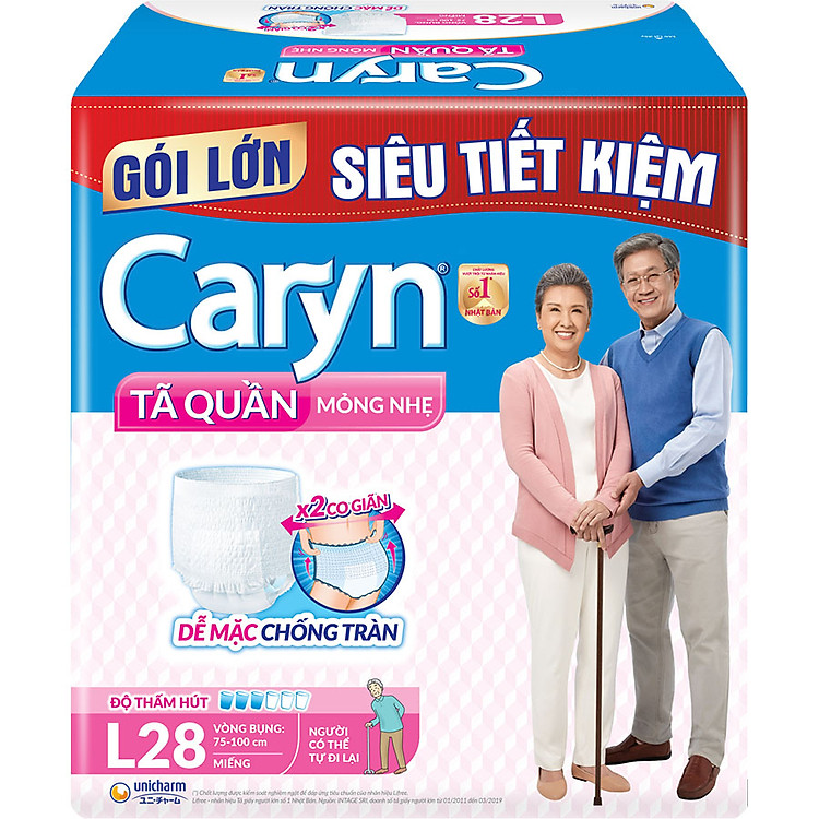 Mua Tã Quần Caryn Mỏng Nhẹ L28 - 28 miếng Chính hãng Giá rẻ - Hình ảnh 4