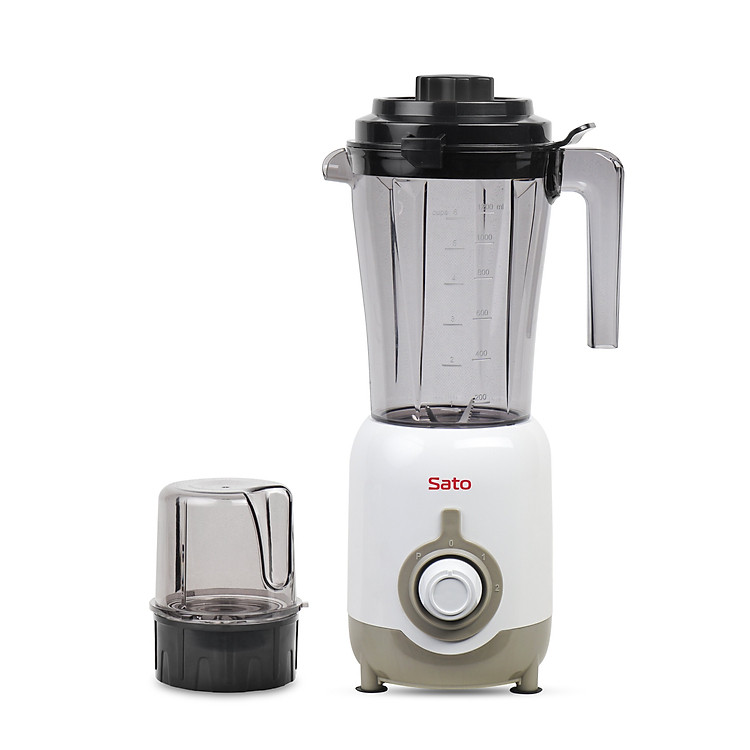Máy xay sinh tố đa năng 2 cối SATO ST-MX8204A công suất 250W , dễ sử dụng, 2 dao inox không gỉ, xay nhuyễn, trộn, nghiền thức ăn, hoa quả, thiết kế tiện dụng, nhựa ABS, an toàn, tháo lắp, vệ sinh dễ dàng - Miễn phí giao hàng toàn quốc - Hàng Chính Hãng