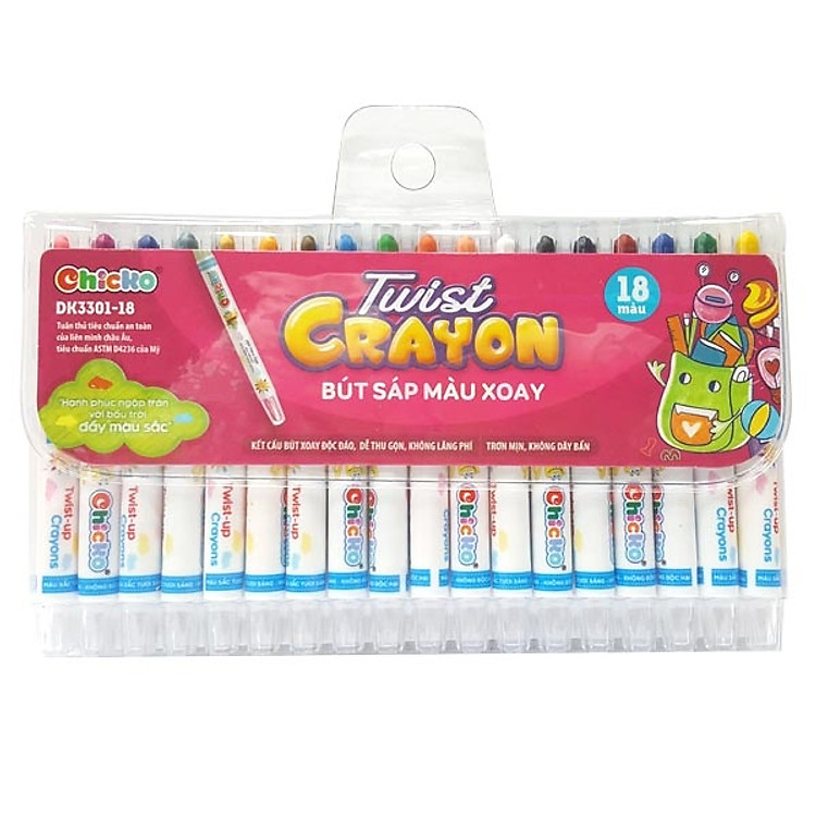 Bút Sáp Màu Xoay DK 3301-18 (18 màu) - Ảnh 5