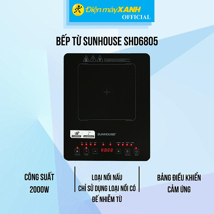 Bếp từ Sunhouse SHD6805 - Hàng Chính Hãng